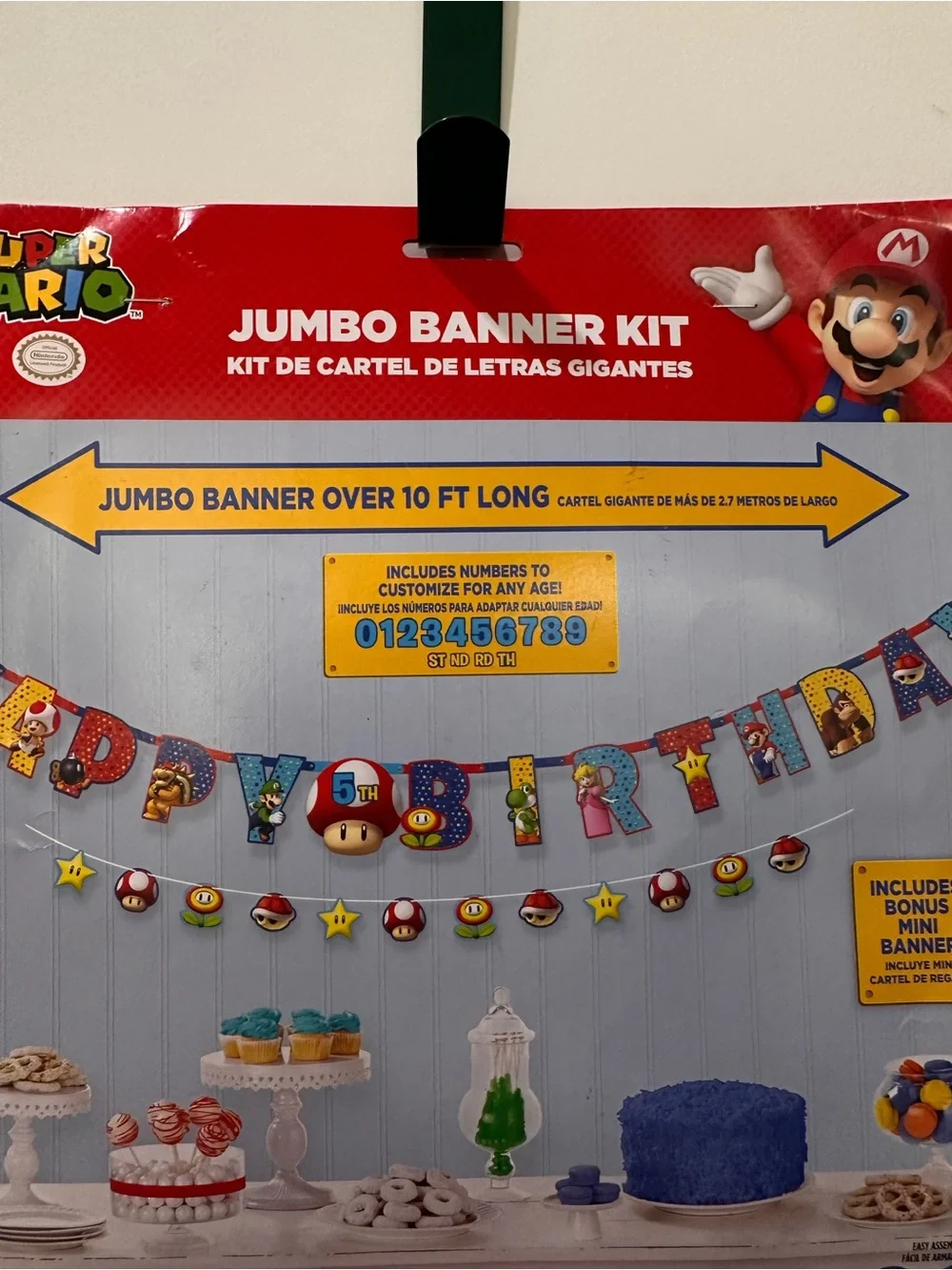 Super Mario Jumbo Happy Birthday Banner Kit Add Any Age Nintendo Party Decor